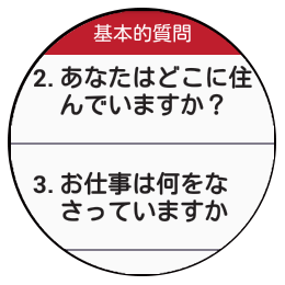 参考：会話リスト1「2.あなたはどこに住んでいますか？」